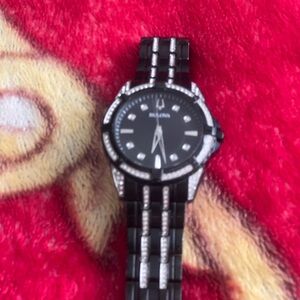 Bulova Black and Silver Watch